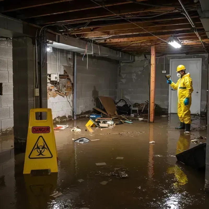 Flooded Basement Electrical Hazard in Rome, IL Property